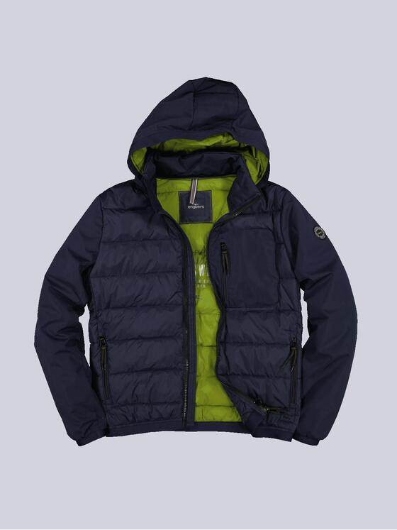 engbers Herren Steppjacke mit abnehmbarer Kapuze Blau 35424