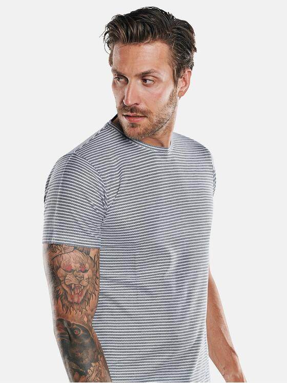emilio adani Herren Rundhals T-Shirt mit besonderer Warenstruktur Schwarz 30187