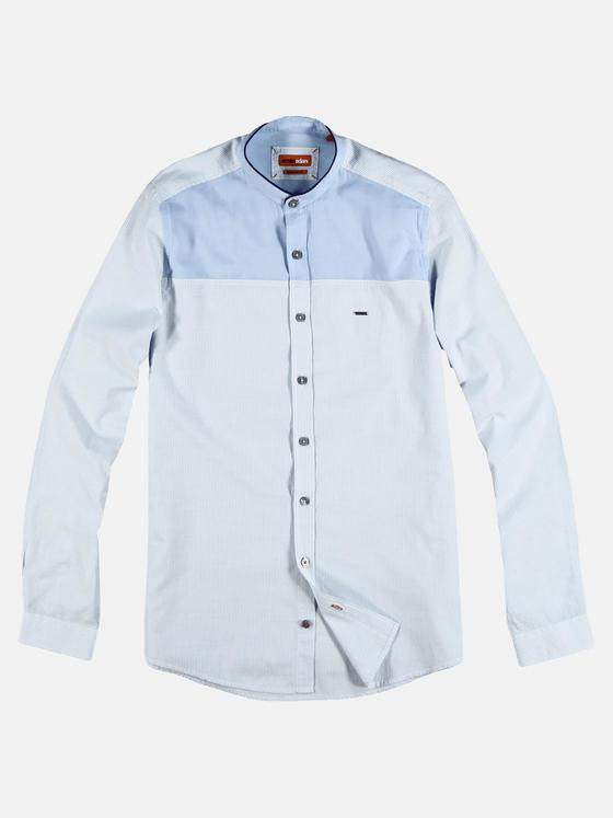 emilio adani Herren leichtes Stehkragen Hemd Blau 29430
