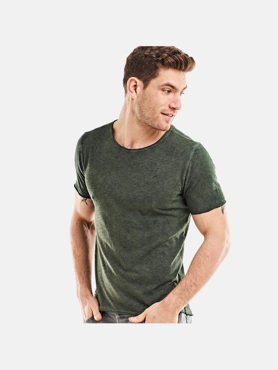 emilio adani Herren Rundhals T-Shirt Grün 25221