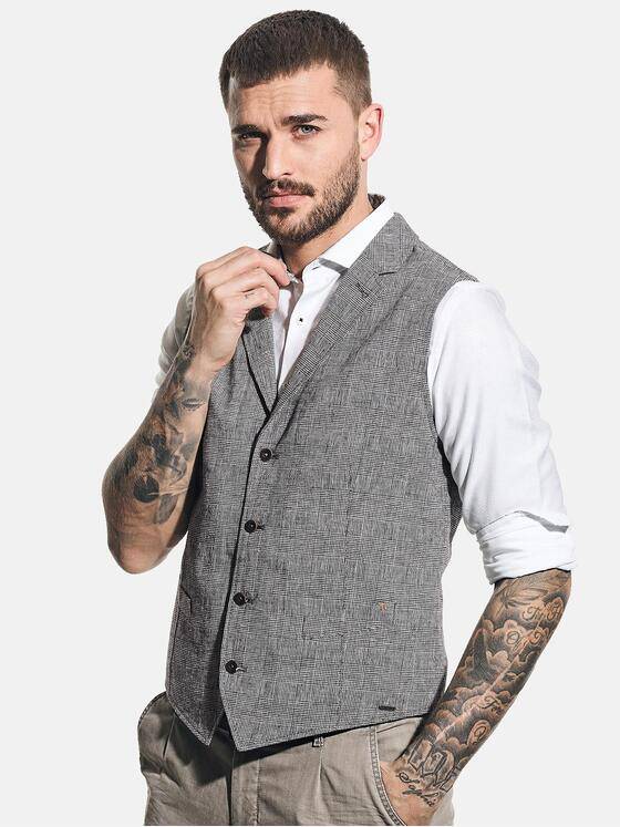 emilio adani Herren Sakko-Weste aus Leinenmischgewebe Beige 31052