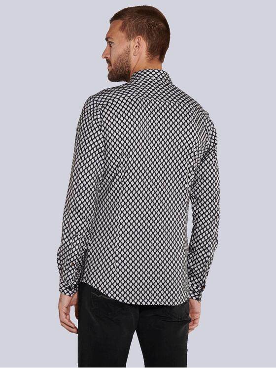emilio adani Herren Langarm-Hemd slim fit Schwarz 36102