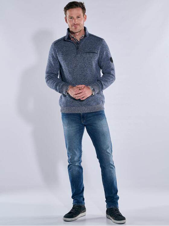 engbers Herren Sweatshirt mit Stehkragen Mittelblau 39531