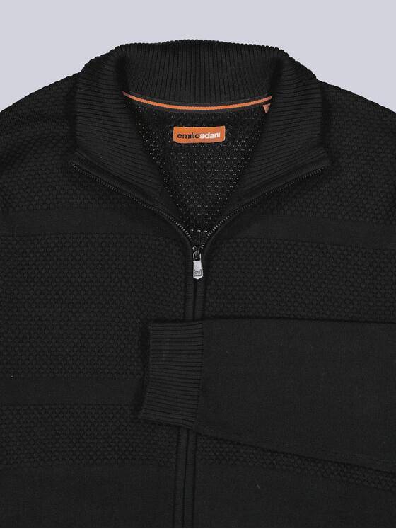 emilio adani Herren Strickjacke strukturiert Schwarz 39163