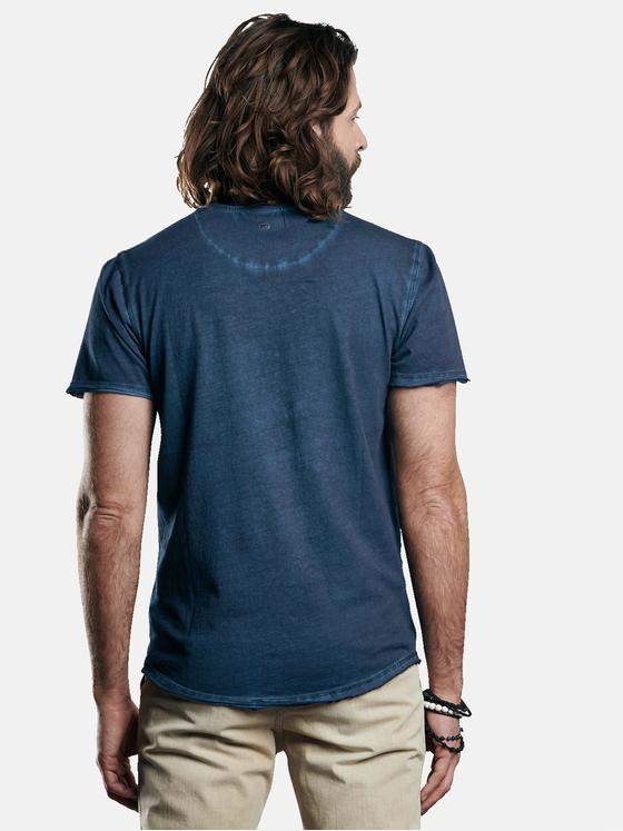 emilio adani Herren T-Shirt mit authentischem Farbeffekt Blau 29188