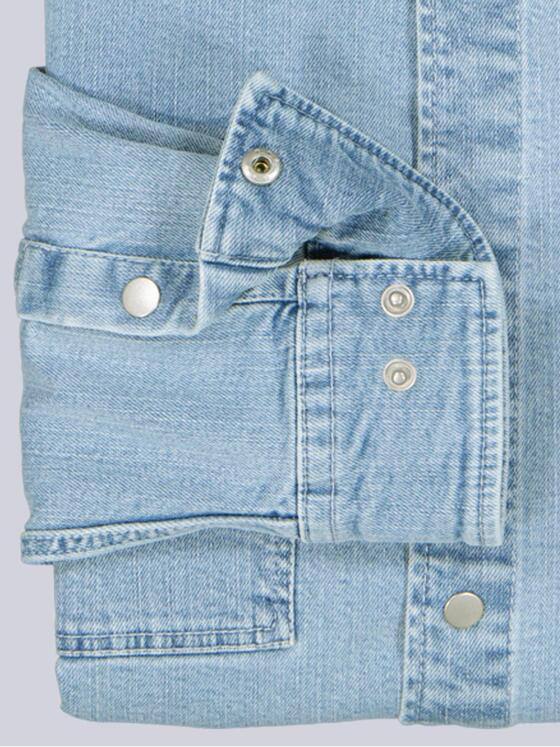 emilio adani Herren Overshirt im Jeans-Look Hellblau 40045