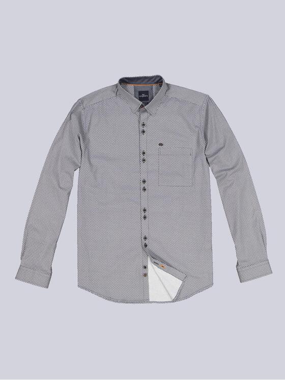 engbers Herren Langarm-Hemd gemustert Saphirblau 34029