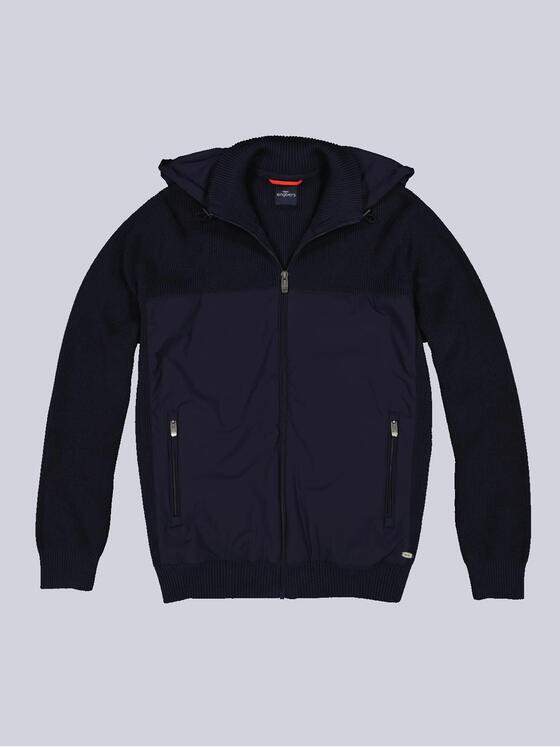engbers Herren Strickjacke mit Kapuze Blau 36096