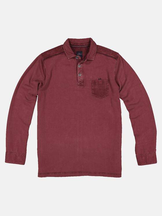 engbers Herren Langarmshirt Polokragen Karminrot 32396