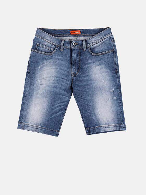 emilio adani Herren Stretch Bermuda im Used-Look Blau 29860
