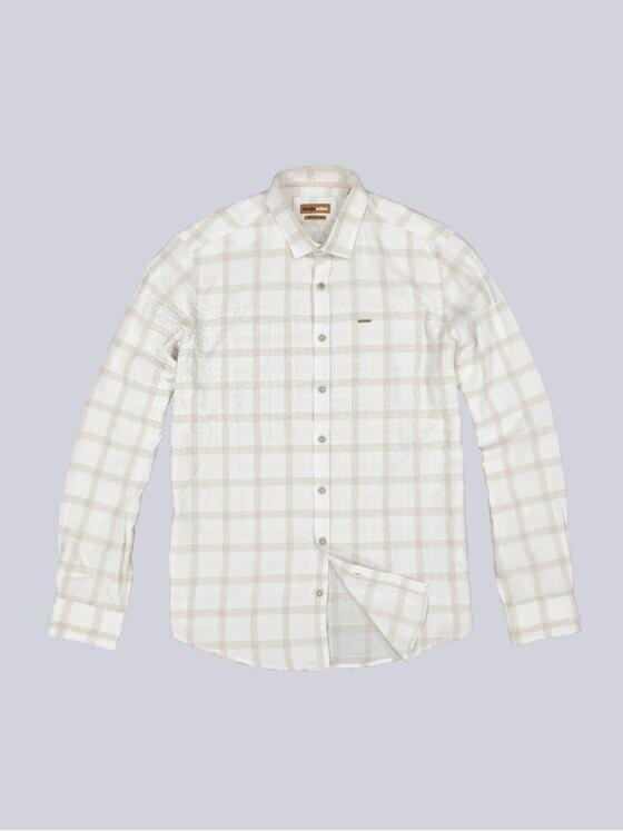 emilio adani Herren Langarm-Hemd kariert Beige 34296