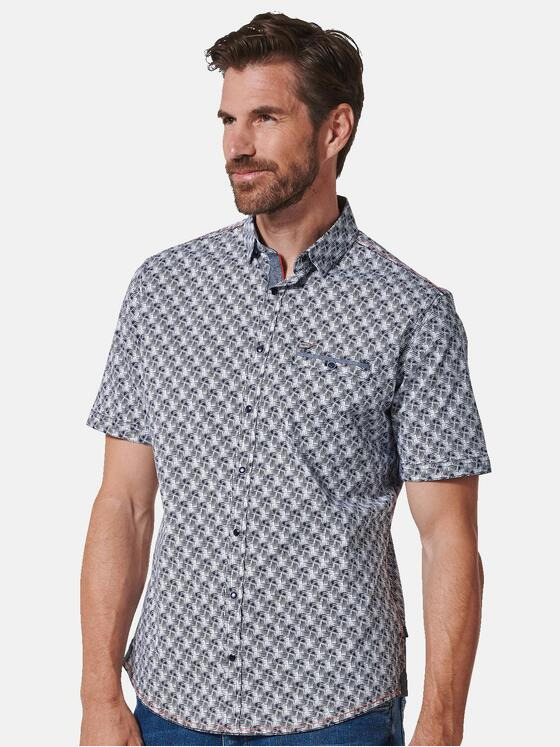 engbers Herren Kurzarm-Hemd gemustert Marineblau 35146