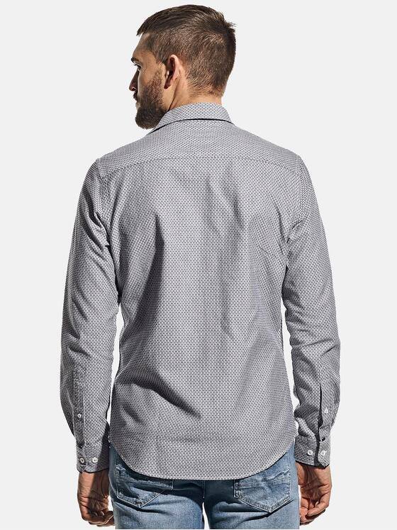 emilio adani Herren Printhemd mit feiner Struktur Blau 30323