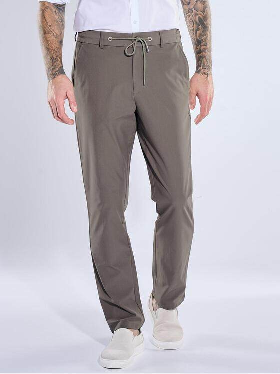 emilio adani Herren Anzughose slim fit Braunbeige 40137