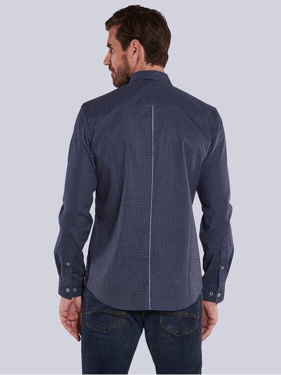 engbers Herren Langarm-Hemd gemustert Blau 36165