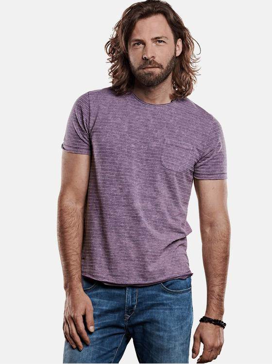emilio adani Herren Rundhals T-Shirt Violett 27790