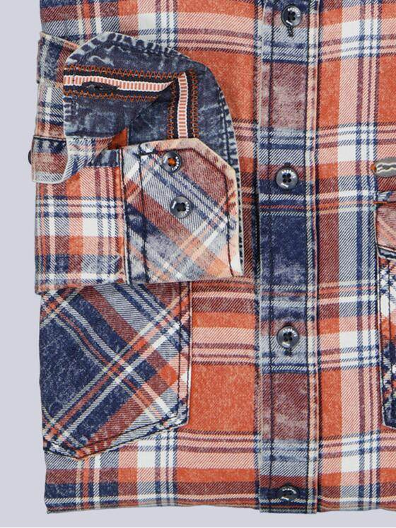 engbers Herren Langarm-Hemd kariert Orange 39640