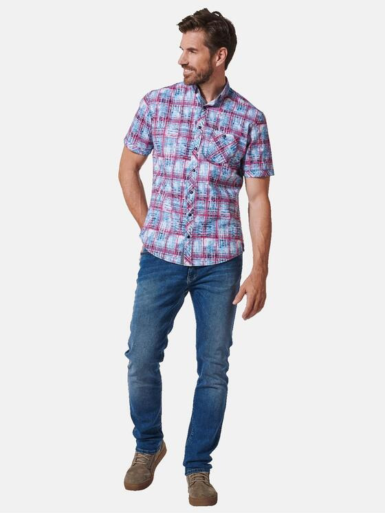 engbers Herren Kurzarm-Hemd regular Violett 35138