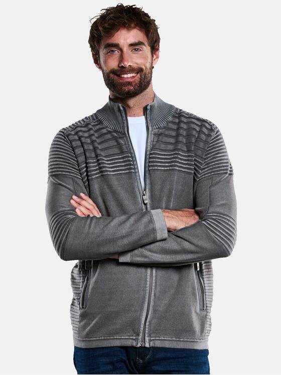 engbers Herren Cardigan strukturiert Grau 33388