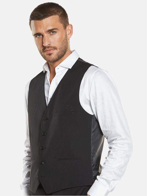 emilio adani Herren Anzug-Weste slim fit Schwarz 34574
