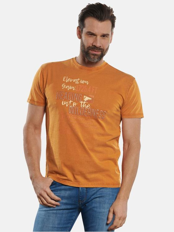 engbers Herren T-Shirt mit Stickerei Dunkelorange 32794