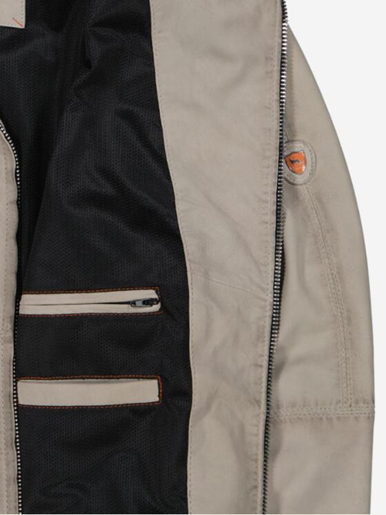emilio adani Herren Lederjacke mit abnehmbarer Kapuze Beige 36516