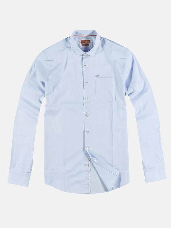 emilio adani Herren Modisches Langarmhemd mit dezenter Struktur Blau 31326