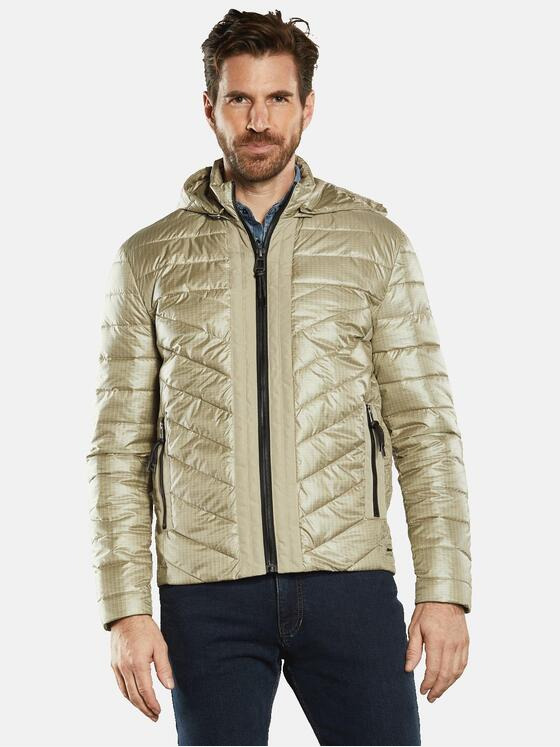 engbers Herren Steppjacke mit abnehmbarer Kapuze Beige 34504