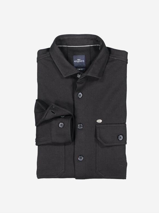 engbers Herren Overshirt slim fit Schwarz 37658