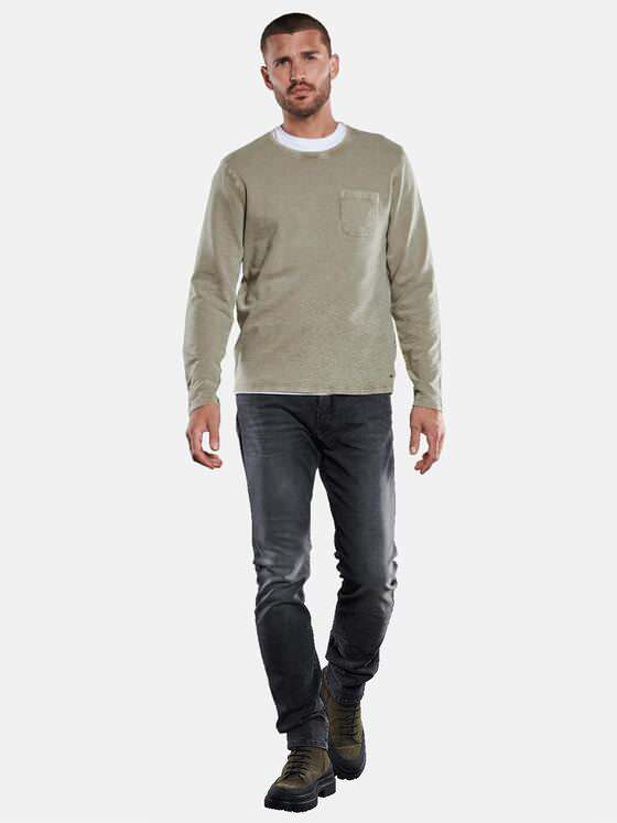 emilio adani Herren Langarm-Shirt mit besonderer Waschung Braun 33422