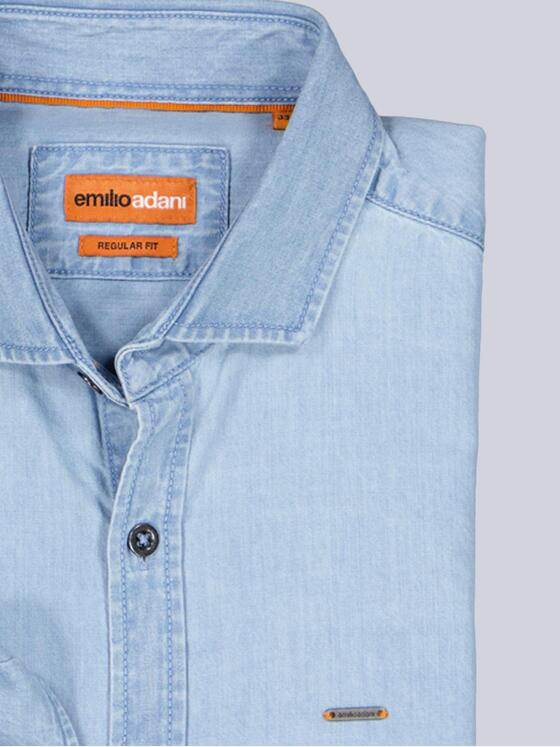 emilio adani Herren Hemd aus Soft-Denim Hellblau 40662