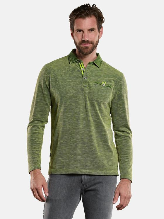 engbers Herren Langarm-Shirt mit Polo-Kragen Gelb 34180