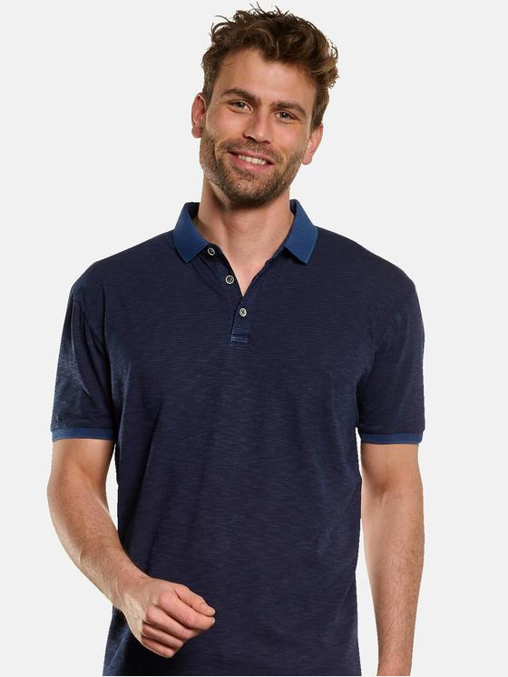 engbers Herren Polo-Shirt strukturiert Saphirblau 33050
