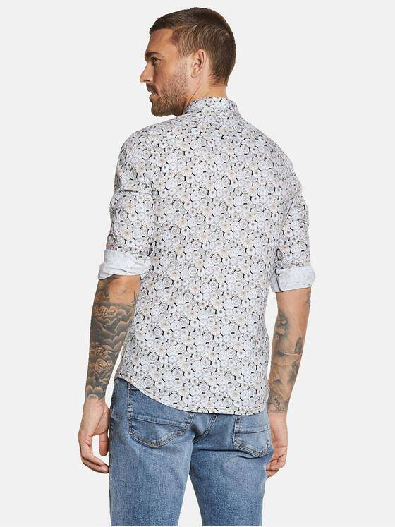 emilio adani Herren Langarm-Hemd gemustert Beige 34643