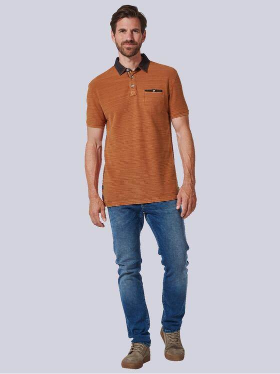 engbers Herren Polo-Shirt strukturiert Orange 35238