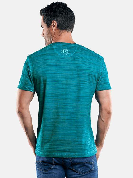 engbers Herren T-Shirt in Flammgarnoptik Petrol 29238