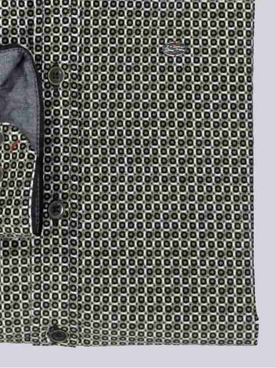 engbers Herren Langarm-Hemd aus Baby-Cord Grün 35604