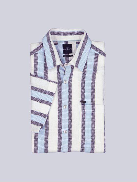 engbers Herren Luftiges Leno-Baumwollhemd Hellblau 40302