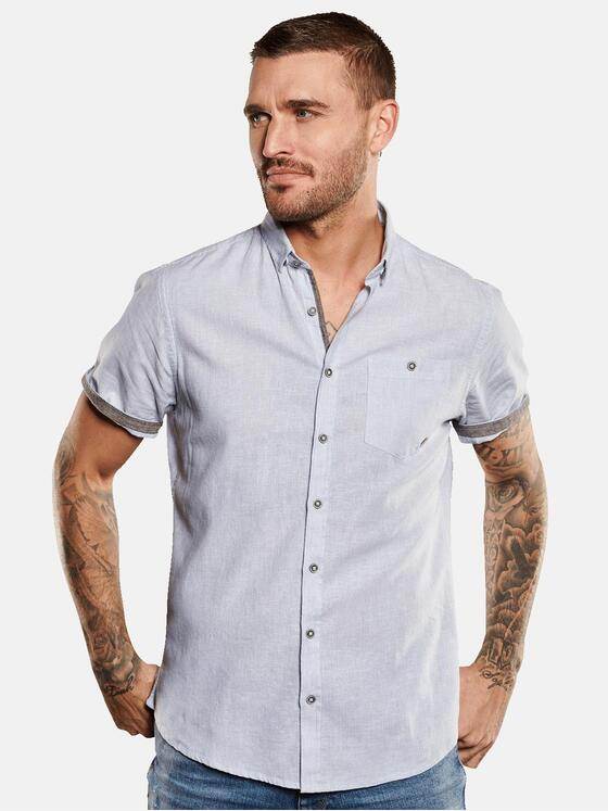 emilio adani Herren Kurzarm-Hemd gestreift Blau 34958
