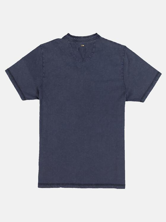 emilio adani Herren Henley Shirt Blau 31125