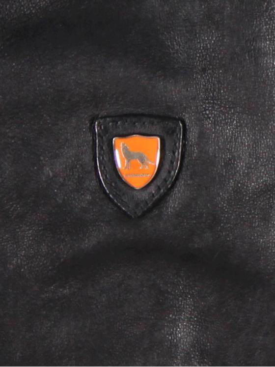 emilio adani Herren leichte Lederjacke mit Kapuze Schwarz 29998