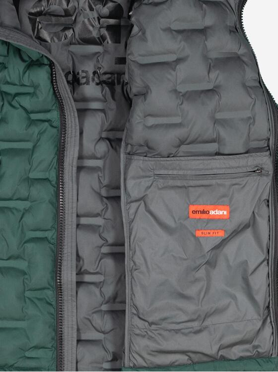emilio adani Herren Steppjacke mit abnehmbarer Kapuze Grün 37192