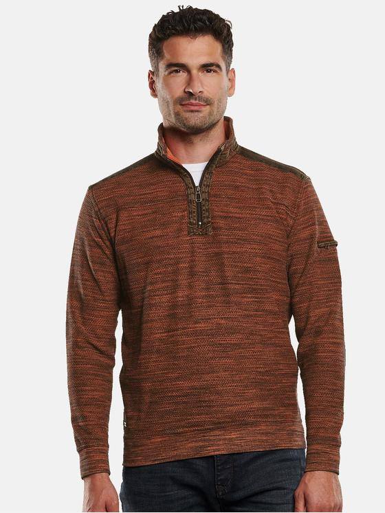 engbers Herren Sweatshirt gemustert Dunkelorange 32298