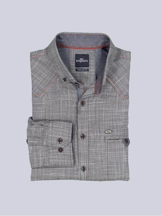 engbers Herren Langarm-Hemd uni Grau 35220