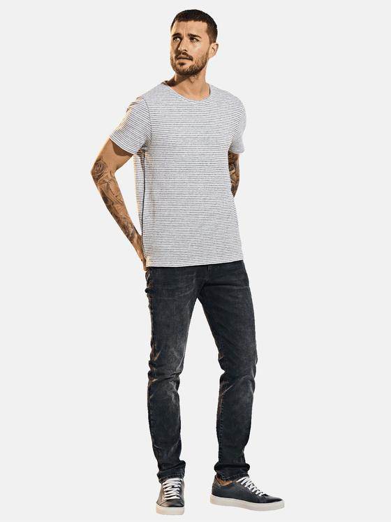 emilio adani Herren Streifenshirt Weiß 31630