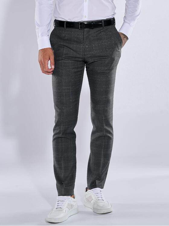 emilio adani Herren Anzug-Hose slim fit Grau 37812