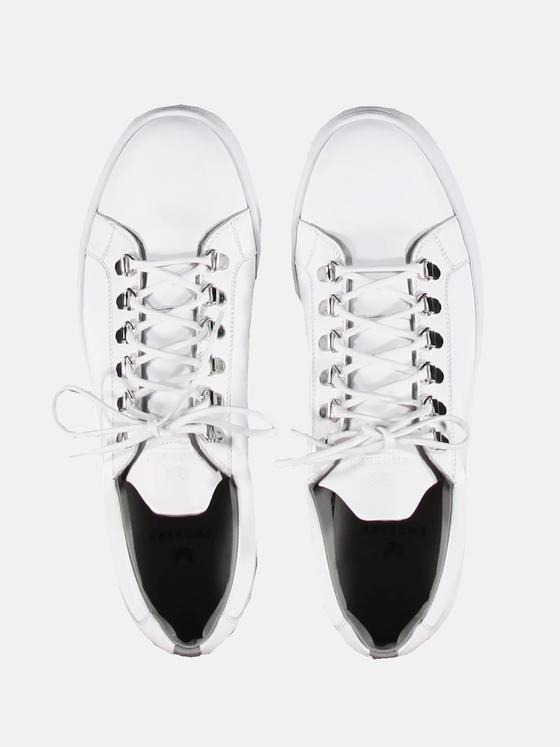 ENGBERS GERMANY Herren Sneaker mit edlen Metallschlaufen Weiß 31343