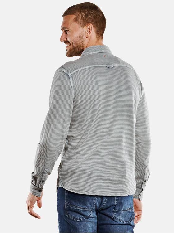 emilio adani Herren Langarm-Shirt mit Polokragen Grau 33733