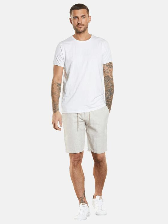 emilio adani Herren Chino-Bermuda mit Leinenanteil Beige 34665