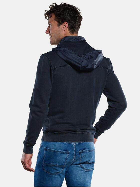 engbers Herren Sweatjacke aus Materialmix Saphirblau 33361